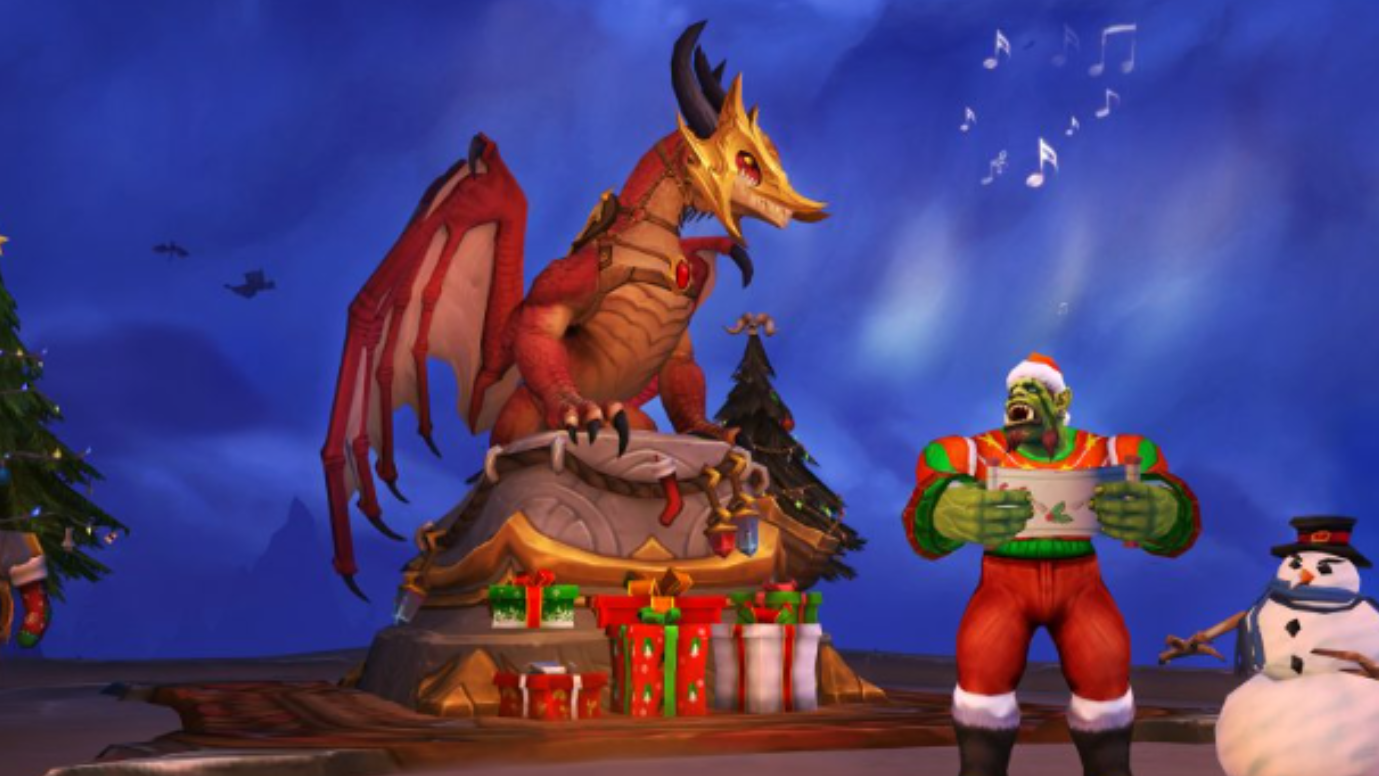Add festive content to your video game during the holidays. Image featuring WoW  Feast of Golden Veil event. 